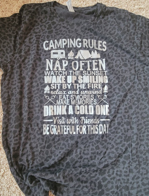#21235- Screen Print Transfer Ready to Press - Camping Rules