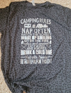 #21235- Screen Print Transfer Ready to Press - Camping Rules