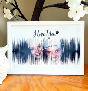 Custom " I love you"  Picture Sound Wave Art