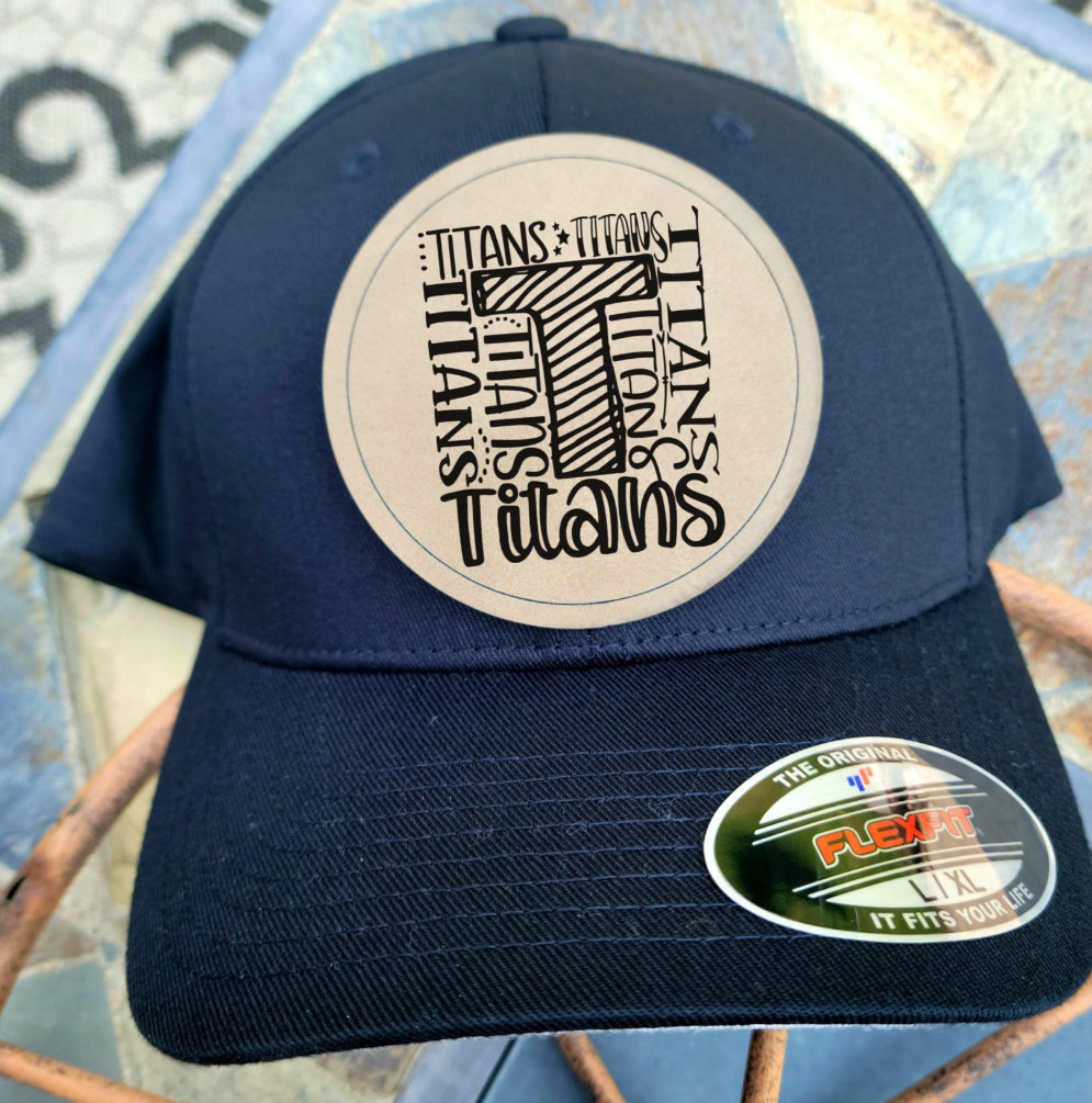 90007 - Leather Hat Patches - TITANS MASCOT (HAT PATCHES) – Willow Crate