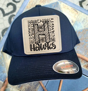 #90005 -  Leather Hat Patches - HAWKS MASCOT (HAT PATCHES)