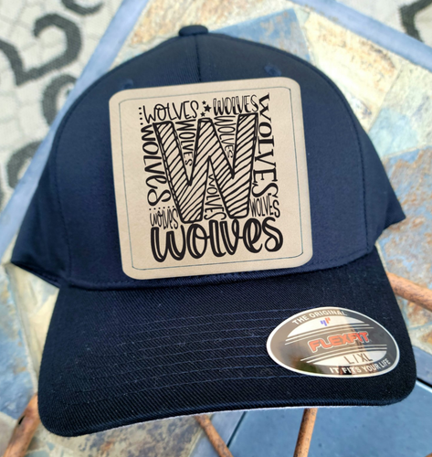 #90002 -  Leather Hat Patches - WOLVES MASCOT (HAT PATCHES)