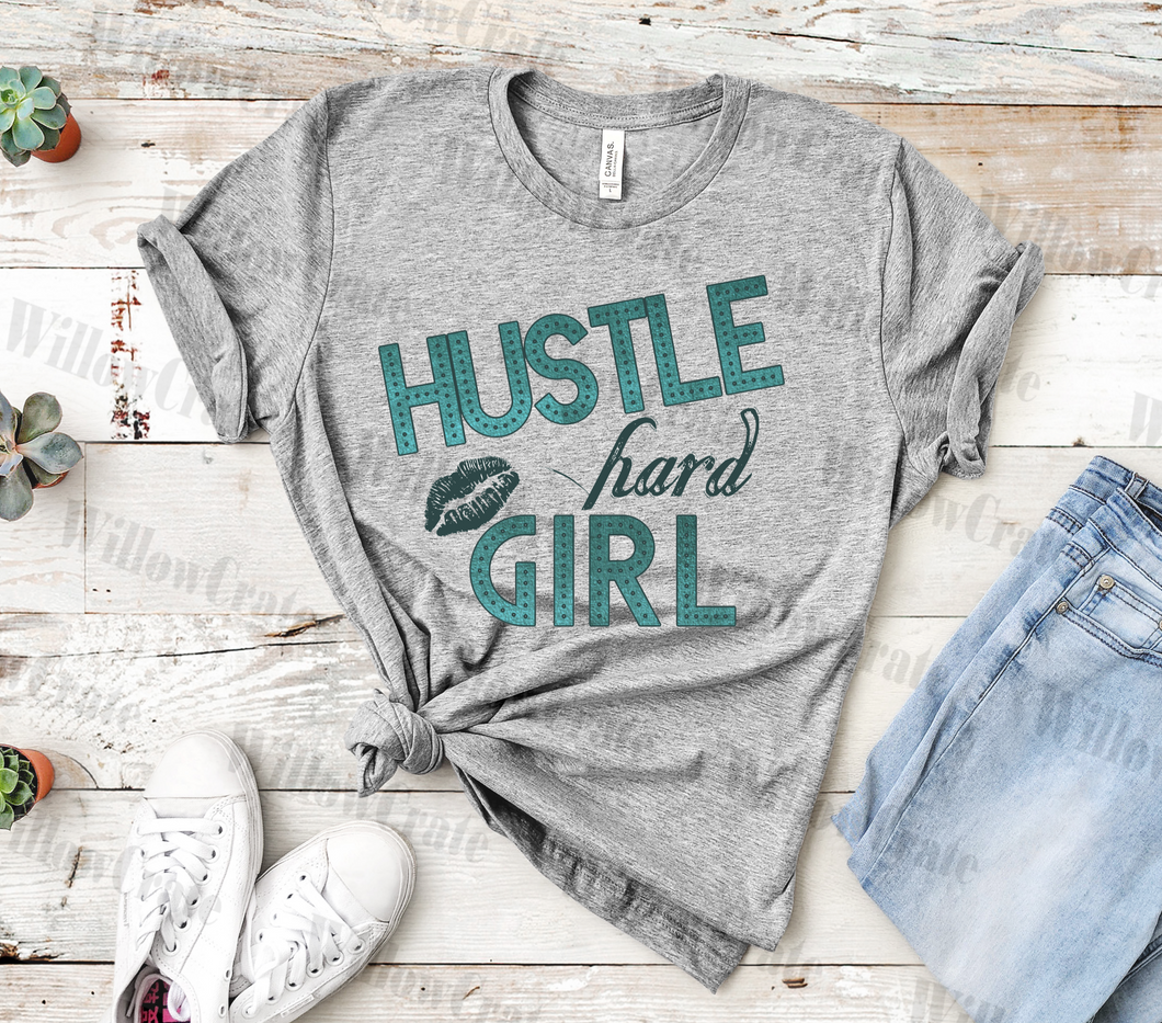 #1086 Sublimation Transfer Ready to Press -Hustle Hard Girl - Sublimation Print