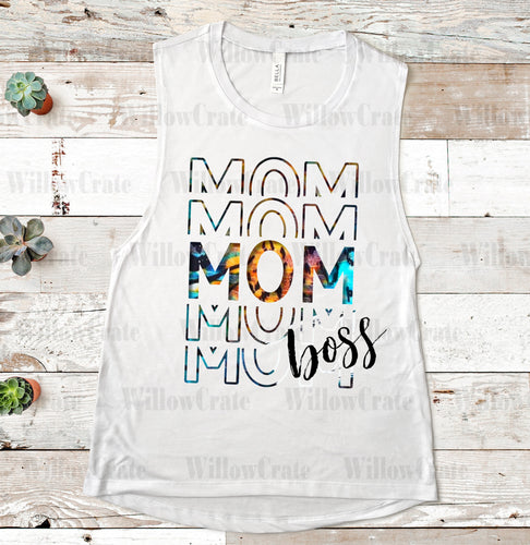 #1111 Sublimation Transfer Ready to Press - MOM BOSS- Sublimation Print