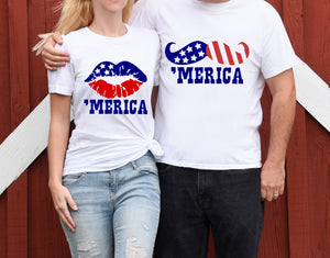 #1023 Sublimation Transfer Ready to Press -Lips 4th Of July- Sublimation Print
