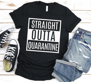 Straight Outta Quarantine Black T-Shirt