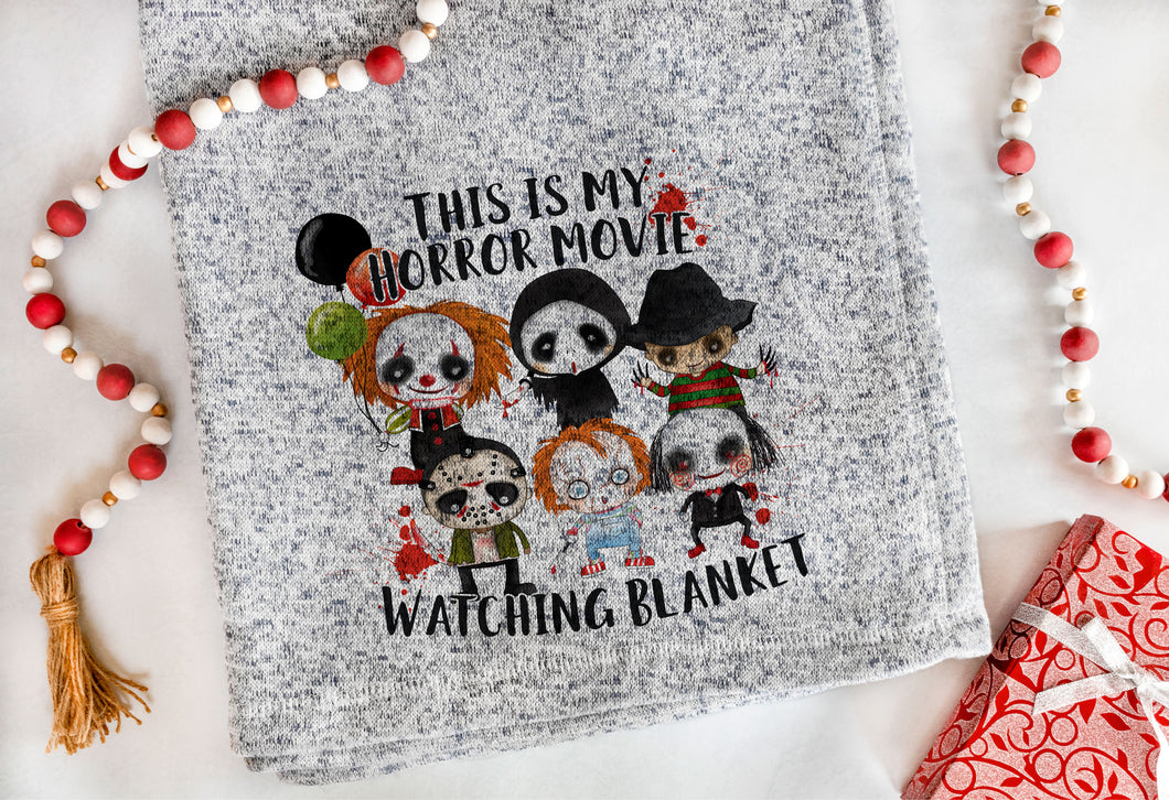 #S1903 Sublimation Transfer Ready to Press - HORROR MOVIE WATCHING BLANKET - Sublimation Print