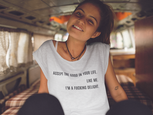 #21180- Screen Print Transfer Ready to Press - ACCEPT THE GOOD IN YOUR LIFE